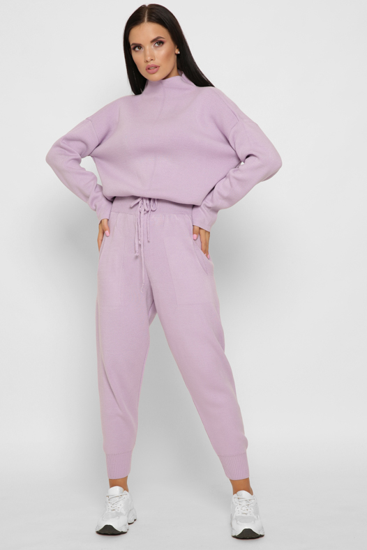 Лиловый вязаный спортивный костюм 55133 xp-2511 Лиловый вязаный спортивный костюм 55133 xp-2511